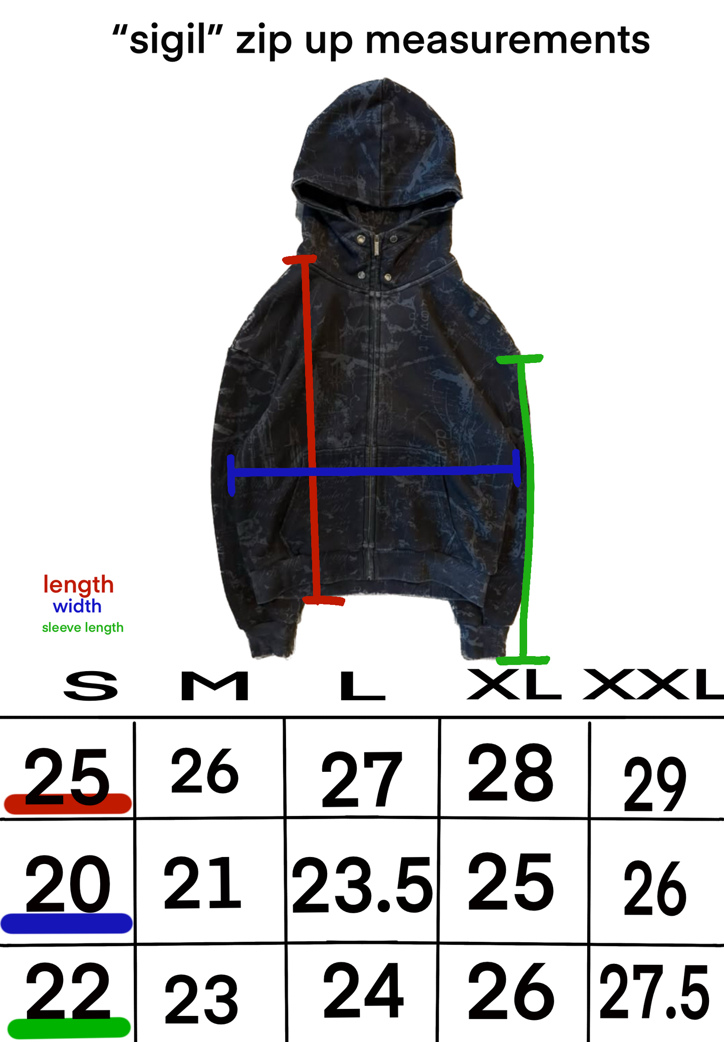 "dark sigil" zip up