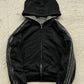 reversible "dark digital" zip up